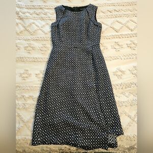 Banana Republic Black, Blue and White Midi Dress